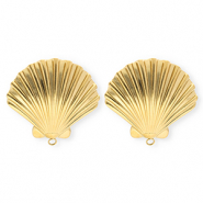 BY31&reg; Fornituras Acero Inox pendientes concha con anilla Dorado