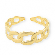 Pulseras Acero Inox bangle eslab&oacute;n gourmet Dorado