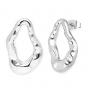 Pendientes Acero Inox gota Plateado