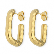 Pendientes Acero Inox rect&aacute;ngulo Dorado