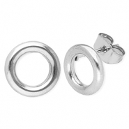 Pendientes Acero Inox redondos Plateado