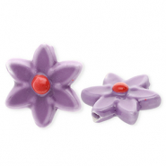 Abalorios de cerámica flor Mauve oscuro