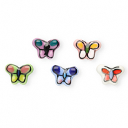 Abalorios de cerámica mariposa Multicolor