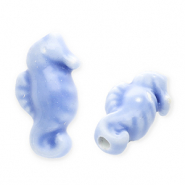 Abalorios de cerámica caballito de mar Azul