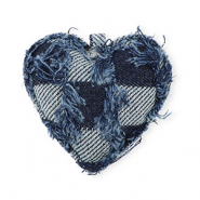 Colgantes llamativos coraz&oacute;n look denim Azul denim oscuro