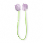 Colgantes llamativos tulip&aacute;n brillante Verde claro-lila