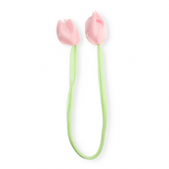 Colgantes llamativos tulip&aacute;n brillante Verde claro-rosa claro