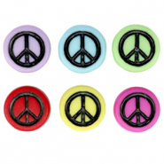 Abalorios letras acr&iacute;licas s&iacute;mbolo de la paz Multicolor-negro