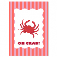 BY31&reg; Tarjetas para joyer&iacute;a "Oh crab!" Rojo-rosa-blanco