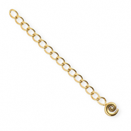 BY31® Fornituras Acero inox extención set de cadena espiral Dorado
