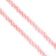 Abalorios faceteados redondos 4mm Rosa empolvado-cubierta AB