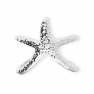 Anillos Acero Inox estrella de mar Plateado