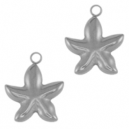 Colgantes Acero Inox estrella de mar Plateado