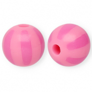 Abalorios acr&iacute;licos 12 mm con rayas Rosado claro-rosado