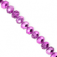Abalorios faceteados disco 8x6mm Púrpura orquídea-revestimiento pearl shine