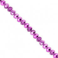 Abalorios faceteados disco 4x3mm P&uacute;rpura orqu&iacute;dea-revestimiento pearl shine