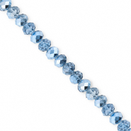 Abalorios faceteados disco 4x3mm Azul-revestimiento pearl shine