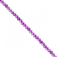 Abalorios faceteados disco 3x2mm P&uacute;rpura-revestimiento pearl shine