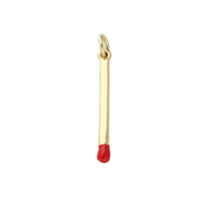 Metal TQ latón colgante lucifer Dorado-rojo