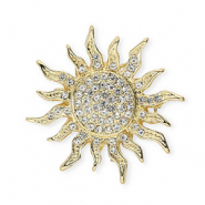Broches sol con strass Dorado-cristal