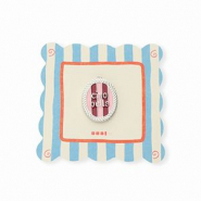 BY31&reg; Colgantes de lat&oacute;n Eco-brass con esmalte &oacute;valo Ciao bella"" Plateado-rosa claro-rojo