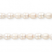 TQ Perlas de agua dulce grano de arroz 7x6mm Blanco natural