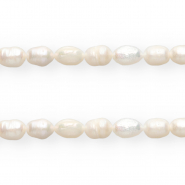 TQ Perlas de agua dulce grano de arroz 7x5mm Blanco natural