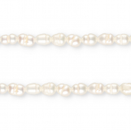 TQ Perlas de agua dulce grano de arroz 6x4mm Blanco natural