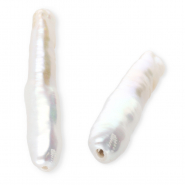 TQ Perlas de agua dulce forma irregular con brillo intenso Blanco natural