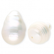 TQ Perlas de agua dulce gota brillo intenso Blanco natural
