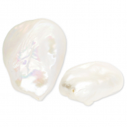 TQ Perlas de agua dulce gota Blanco natural