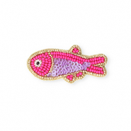 Broches pez Dorado-rosa azalea neón-púrpura