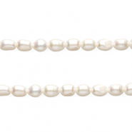 TQ Perlas de agua dulce grano de arroz 8x6 mm Blanco natural