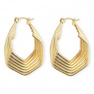 Pendientes Acero Inox criollas hexágono Dorado