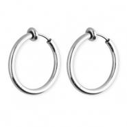 Pendientes Acero Inox criollas clip Plateado