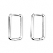Pendientes Acero Inox criollas rectángulo Plateado