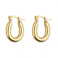 Pendientes Acero Inox criollas óvalo Dorado