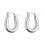 Pendientes Acero Inox criollas óvalo Plateado