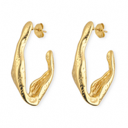 Pendientes Acero Inox óvalo Dorado