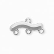 BY31&reg; Fornituras acero inox entrepieza ondulado con 4 anillas Plateado