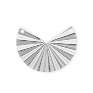 BY31&reg; Fornituras acero inox entrepieza abanico con 2 anillas Plateado