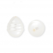 Imitación de perlas de agua dulce con forma de huevo Blanco