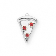 BY31&reg; Colgantes de lat&oacute;n Eco-brass punta de pizza Plateado-rojo