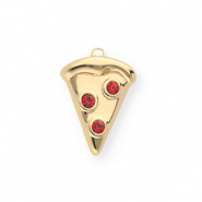 BY31&reg; Colgantes de lat&oacute;n Eco-brass punta de pizza Dorado-rojo
