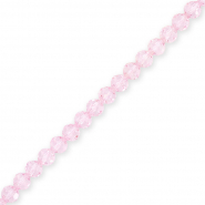 Abalorios faceteados redondos 4 mm Rosa claro