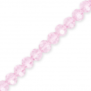 Abalorios faceteados redondos 8 mm Rosa claro
