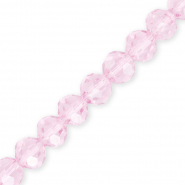 Abalorios faceteados redondos 10 mm Rosa claro