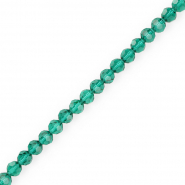 Abalorios faceteados redondos 4 mm Verde teal