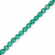 Abalorios faceteados redondos 6 mm Verde teal