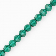 Abalorios faceteados redondos 10 mm Verde teal